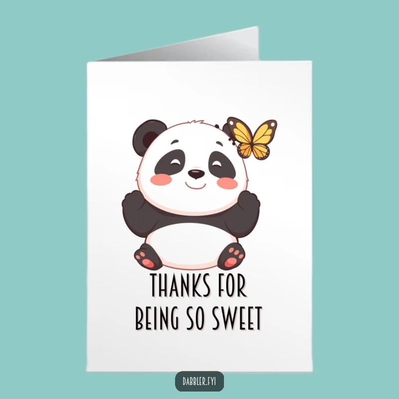 Free Printable Thank You Card: Panda Fascination, Easy Print-at-Home, Funny Gift