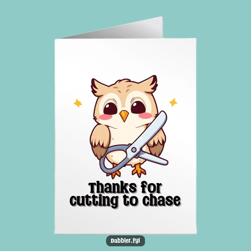 Free Printable Thank You Card: Hilarious Owl Cutting Paper for DIY Gift Download