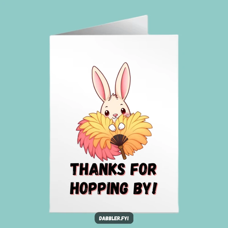 Free Printable Thank You Card: Rabbit Fan Surprise - Funny Downloadable Note