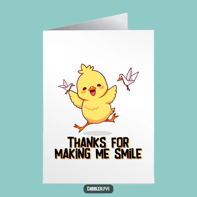 Free Printable Thank You Card: Playful Chick Origami for DIY Gift Download