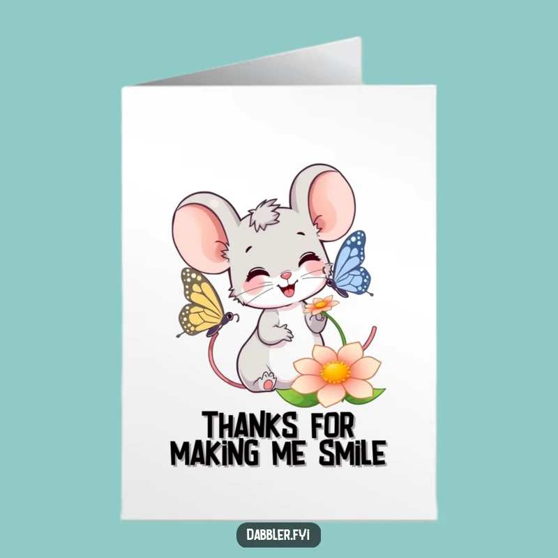 Free Printable Mouse Thank You Card: Funny Downloadable Art for Gratitude