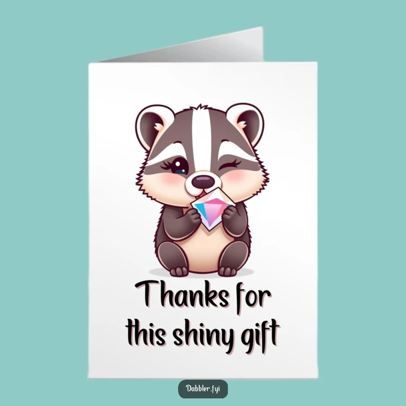 Free Printable Thank You Card: Badger Winking, Easy Print-at-Home, Funny Gift