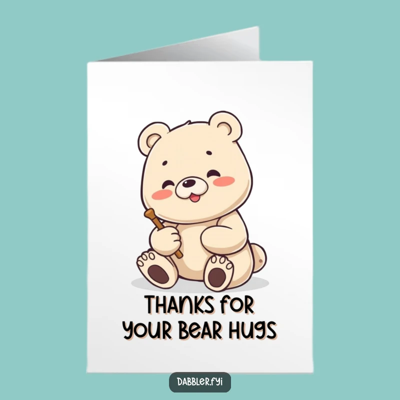 Free Printable Bear Thank You Card: Funny Downloadable Art for Gratitude
