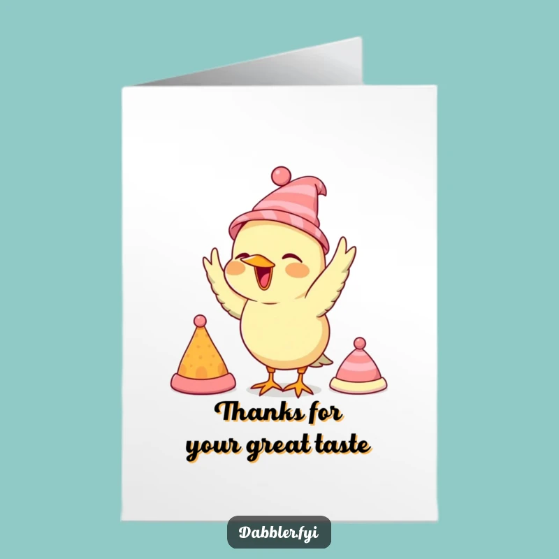 Free Printable Bird Thank You Card: Adorable Hat Style Downloadable Gift for Gratitude