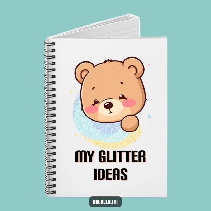 Funny Bear Glitter Notebook: Capture Ideas with a Curious Character's Sparkle!
