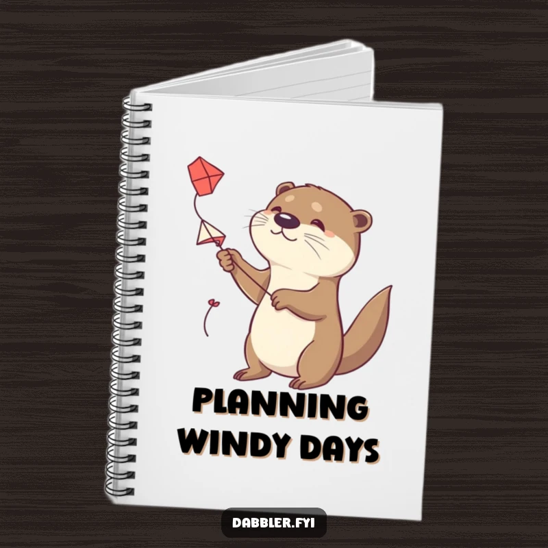 Funny Otter Notebook: A determined otter tries to fly a small, handmade kite, perfect for jotting down plans and dreams.