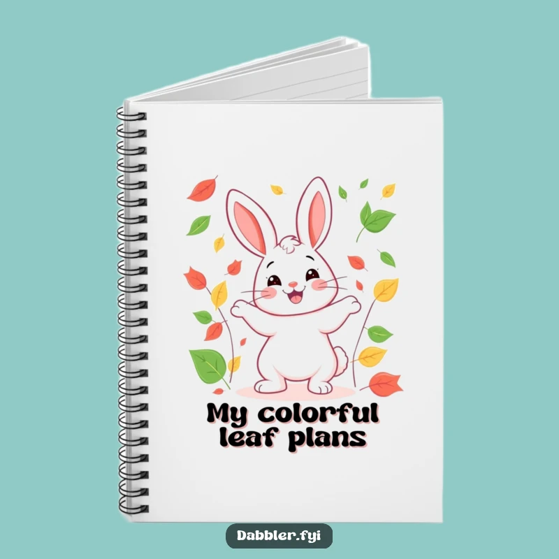 Funny Rabbit Notebook: Happy Juggling Leaves, Ideal Funny Gift for Journaling Enthusiasts