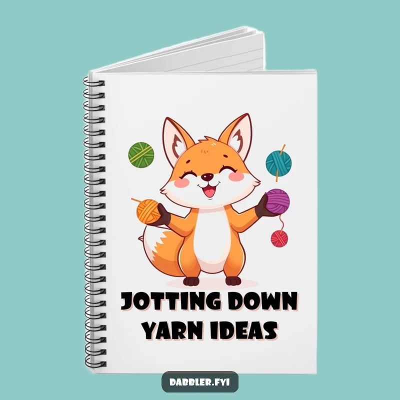 Funny Fox Juggler Notebook: Playful Character Juggling Colorful Yarn Balls with a Grin