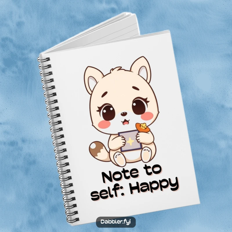 Funny Journal with a surprised animal character experiencing a moment of delightful inspiration, a humorous notebook for ideas.
