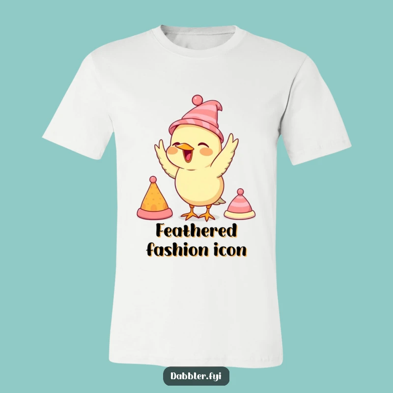 Funny Bird Hat T-Shirt: Quirky Fowl Fashion Tee, Humorous Animal Lover Shirt