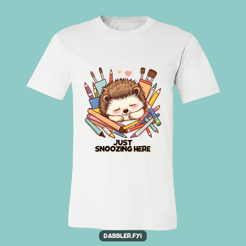 Funny Hedgehog Art T-Shirt: Cozy Dreams Gift for Relaxed Creators and Animal Fans