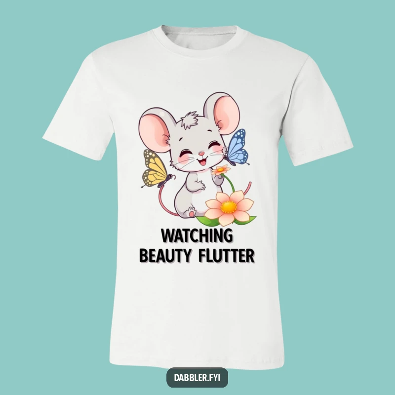 Funny Mouse Butterfly Tee: Happy Nature Explorer Shirt, Great Humorous Gift