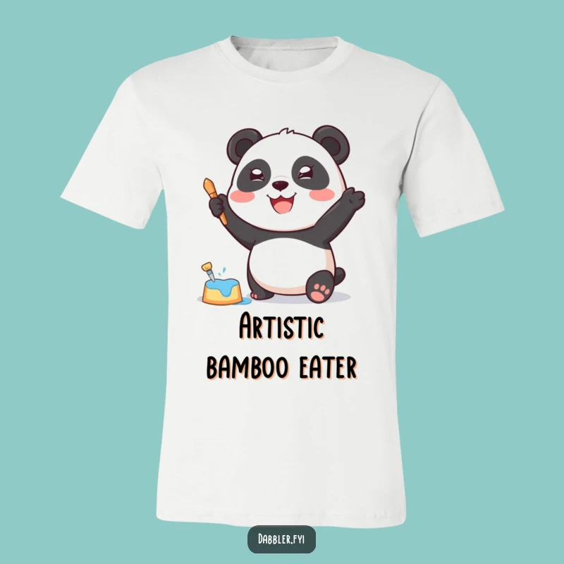 Funny Panda Art T-Shirt: Joyful Panda's Sponge Painting, Hilarious Gift!
