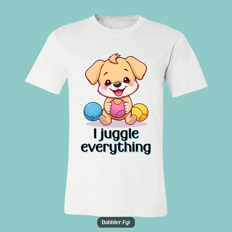 Funny Puppy Juggling T-Shirt: Wear Your Hilarious Playful Spirit