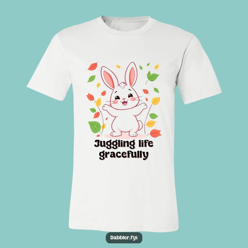 Funny Rabbit Juggling T-Shirt: Happy Autumn Tee, Ideal Funny Gift for Season Lovers