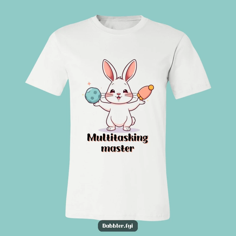 Funny Rabbit Juggling T-Shirt: Show Off Your Skills with a Colorful Tee