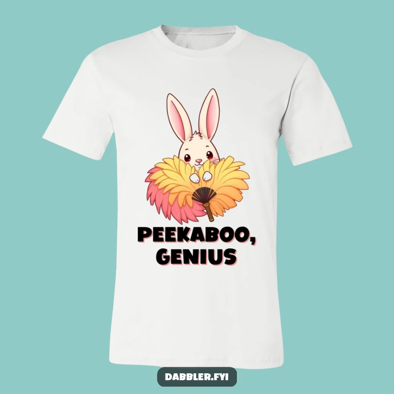 Funny Rabbit Peek T-Shirt - Hilarious Mischief Tee for Laugh Lovers