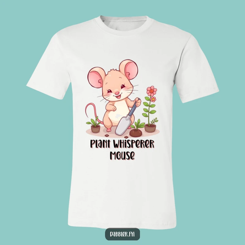 Funny Mouse Garden T-Shirt: Happy Gardener Mouse, Hilarious Gift Tee!