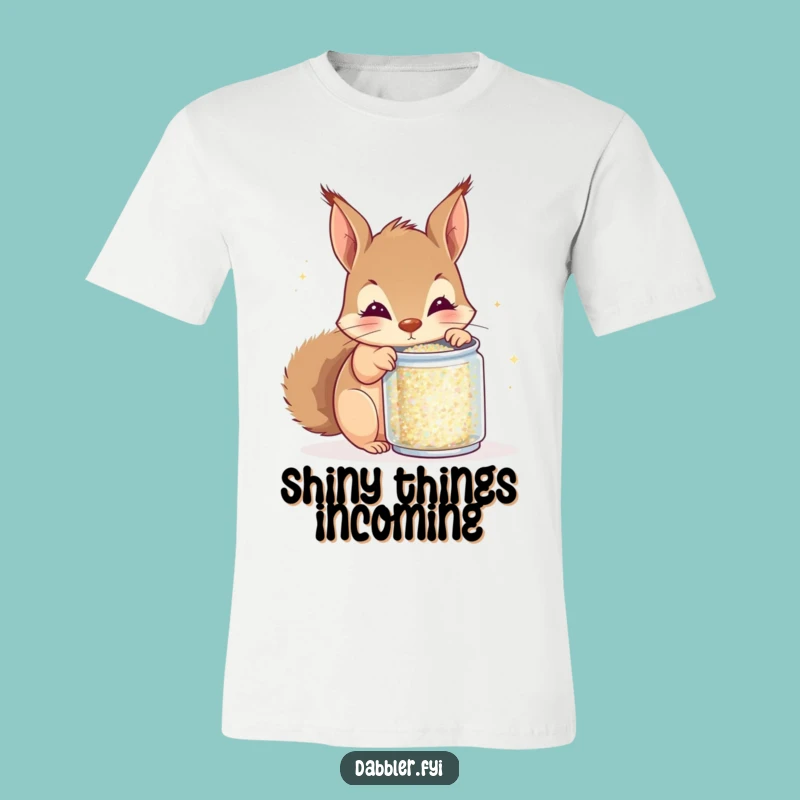 Funny Squirrel Glitter T-Shirt - Sparkle with Humor Art Tee