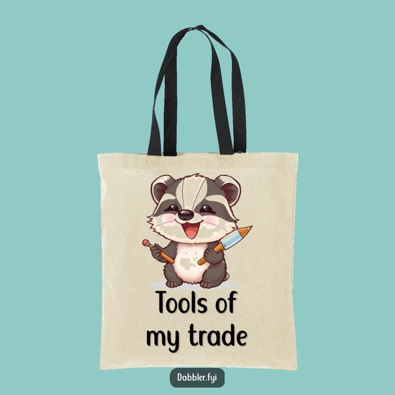 Funny Badger Art Tote Bag: Carry Your Supplies with Humorous Artistic Flair