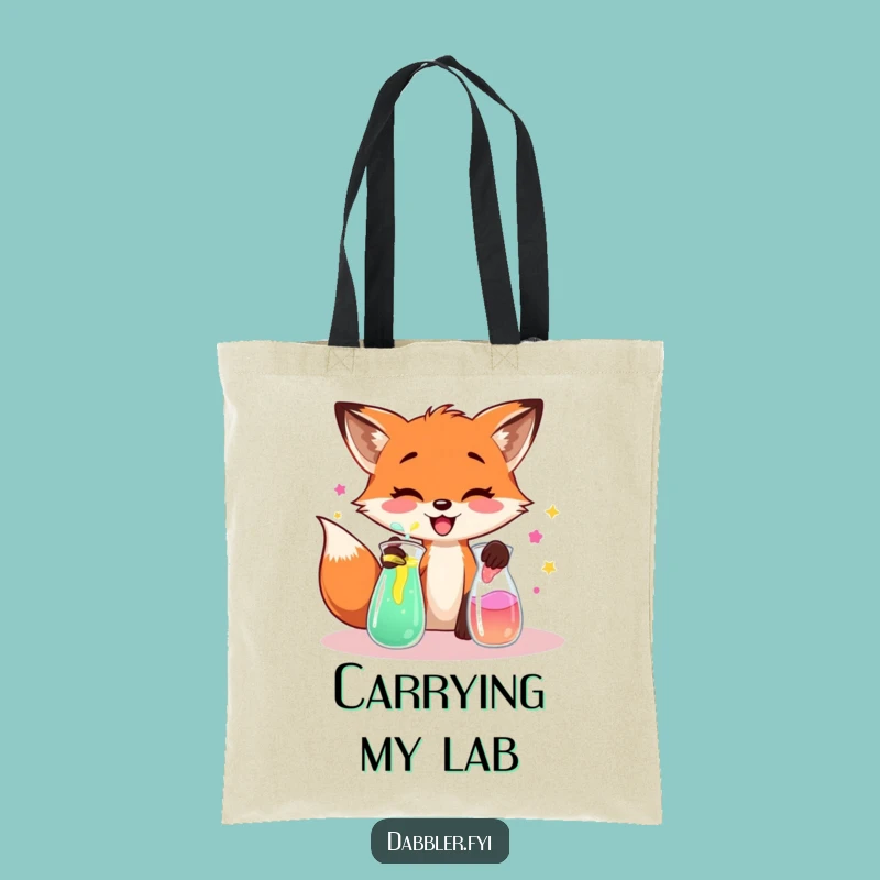 Funny Fox Lab Tote Bag: Carry Your Concoctions, Humorous Science Accessory