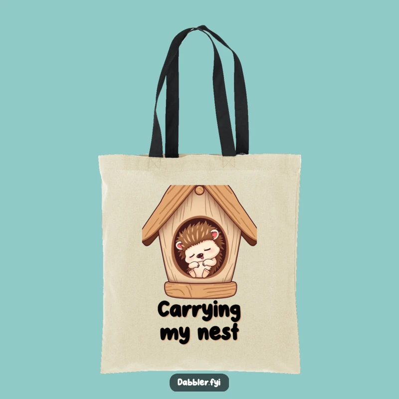 Funny Hedgehog Nap Tote Bag: Carry Your Cozy Vibes with This Sleepy Character!