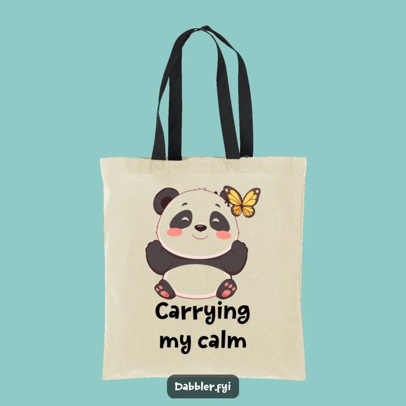 Funny Panda Butterfly Tote Bag - Carry Peace & Style, Perfect Funny Gift!