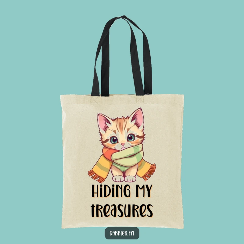 Funny Kitten Scarf Tote Bag: Stylishly Carry Your Day with a Funny Peek