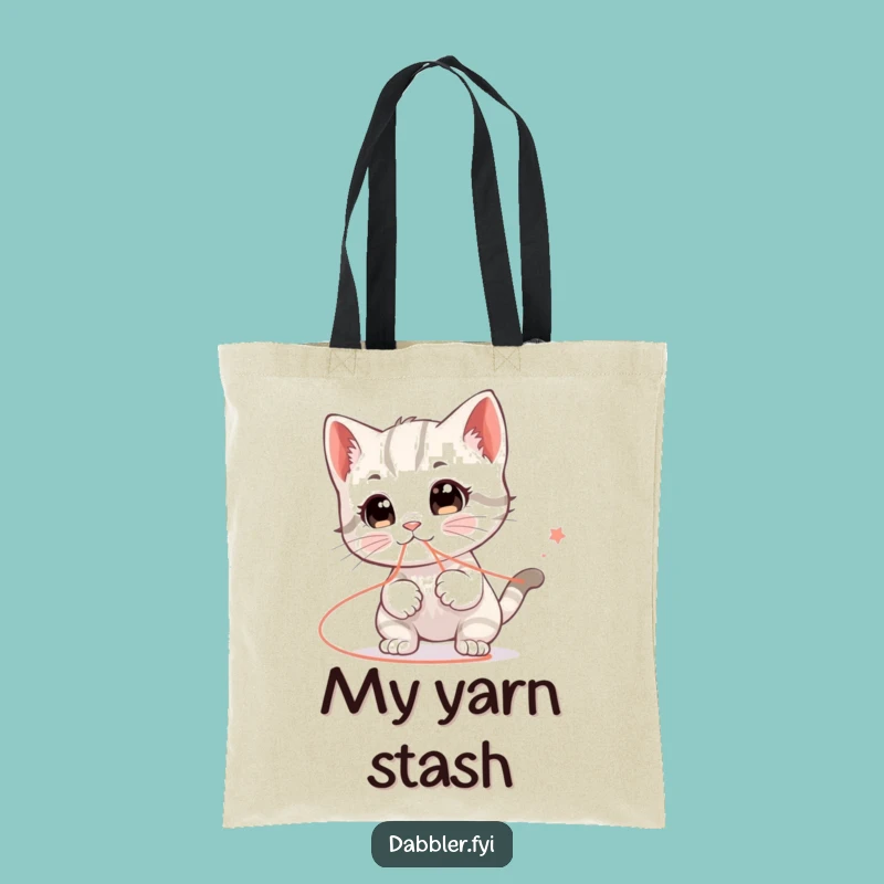 Funny Kitten String Tote Bag: Carry Your Cat's Endless Fun