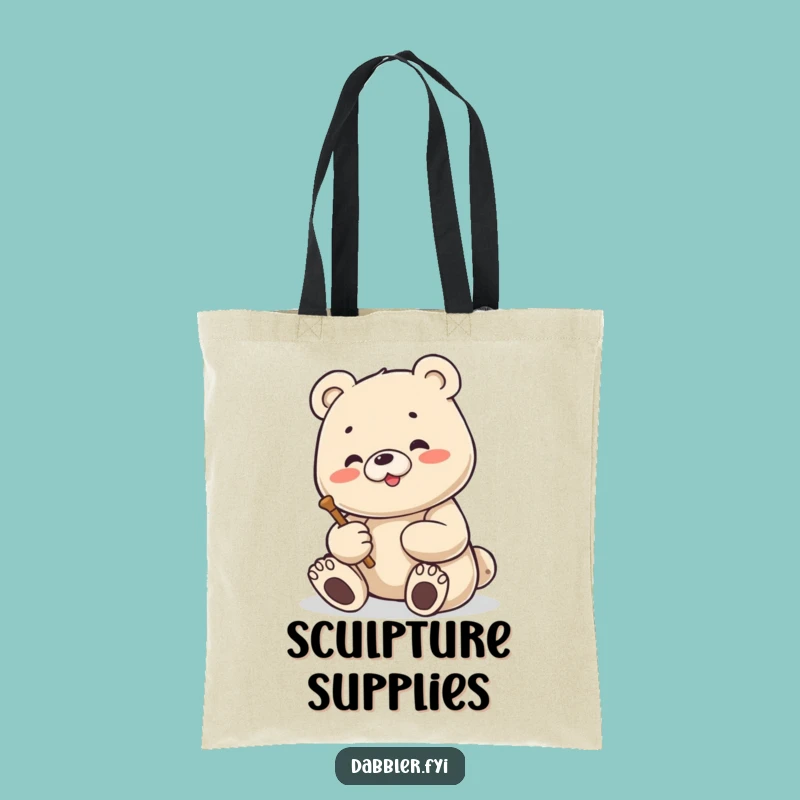 Funny Bear Sculptor Tote Bag: Artist's Companion, Perfect Humorous Gift